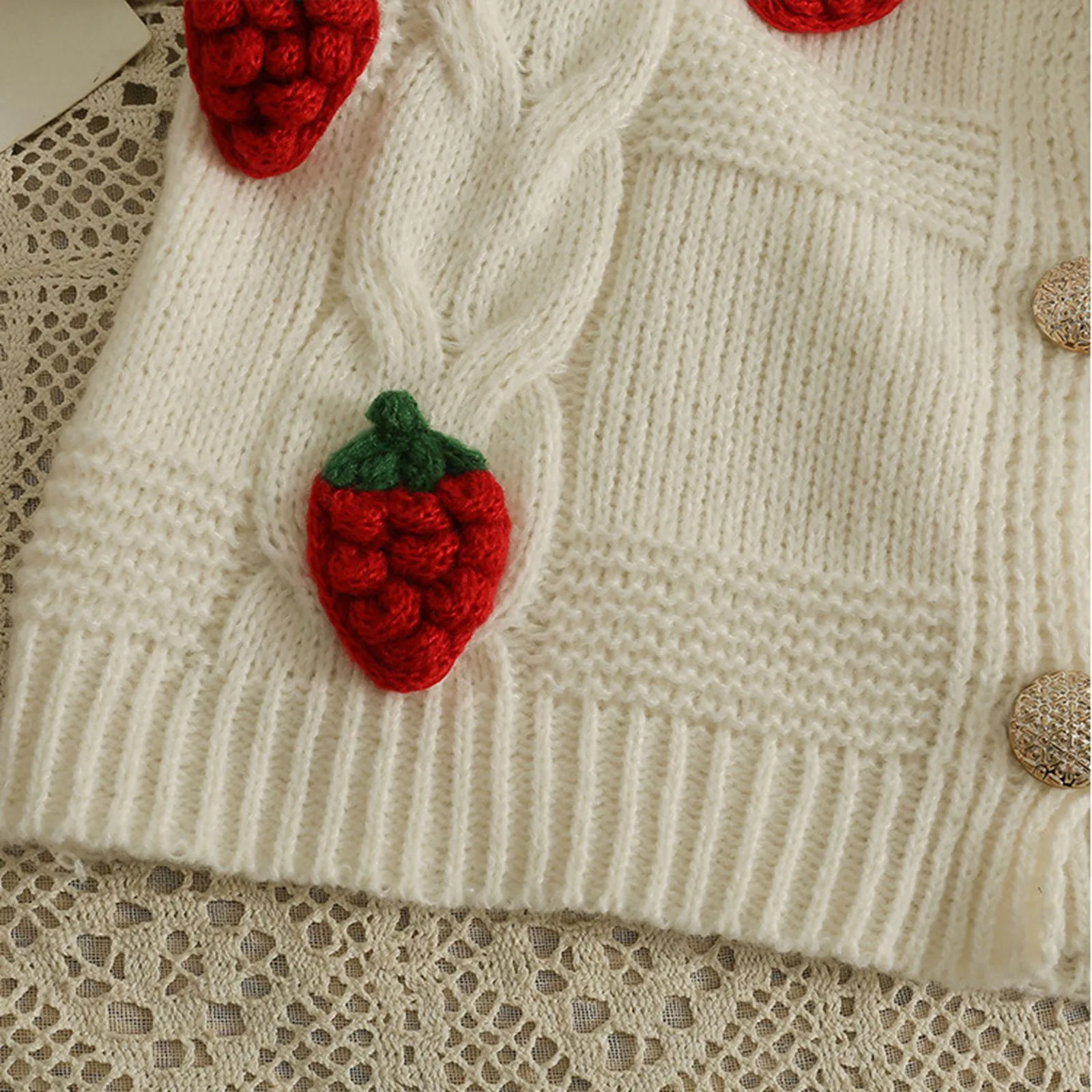 Korean Fashion Strawberry Sweaters Cardign for Women Autumn Winter Long Sleeve Knitted Woman Cardigan Single Breasted Jackets