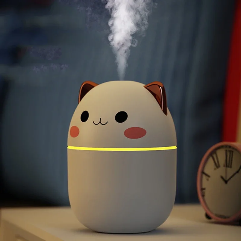 200ml Cute Kawaii Air Humidifier with Night Light for Bedroom, Home, Car - Cool Mist Aroma Diffuser for Plants - Purifier Humidi