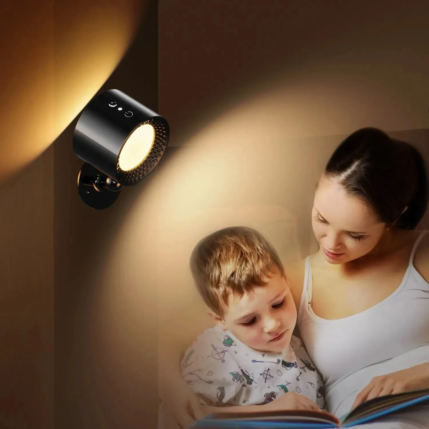 Led Wall Lamp  Control IR Remote  Rotatable USB Recharge Wireless Portable Night Light  Bedside Bedroom Reading Lamp