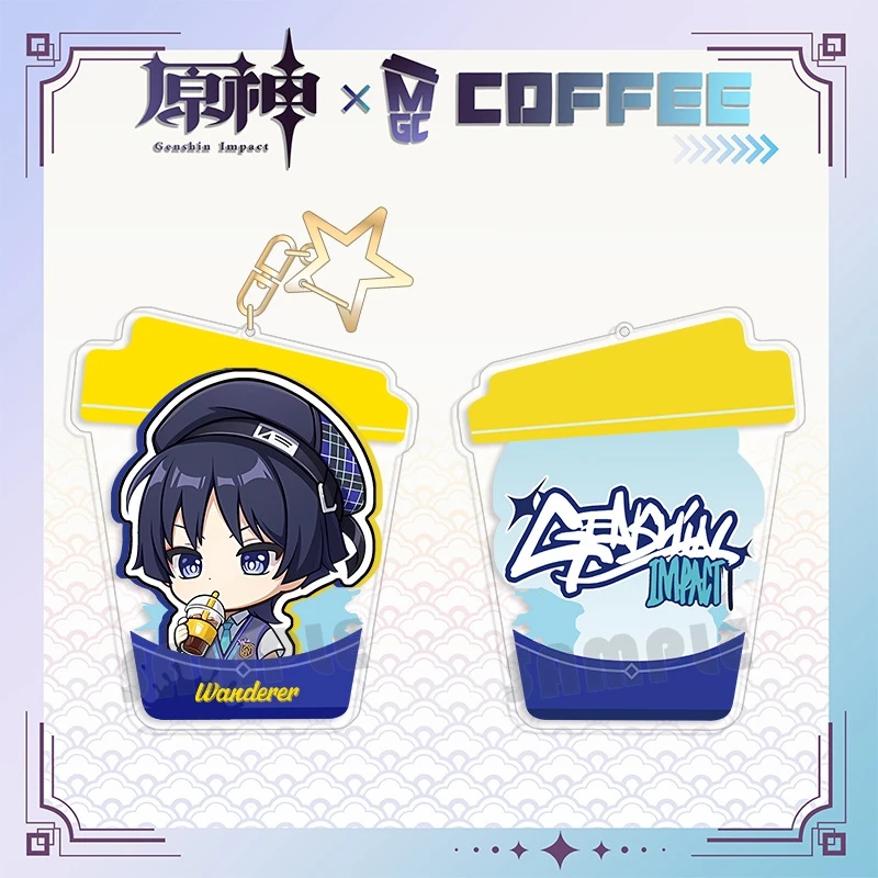 Wanderer South Korea Mega Coffee linkage × Genshin Impact scattered soldiers surrounding double-sided key chain