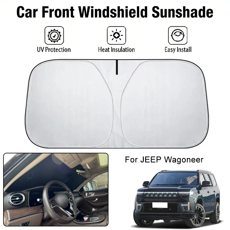 

Foldable Car Windshield Sun Shade UV Block Heat Insulation For JEEP Wagoneer Interior Protection Accessories