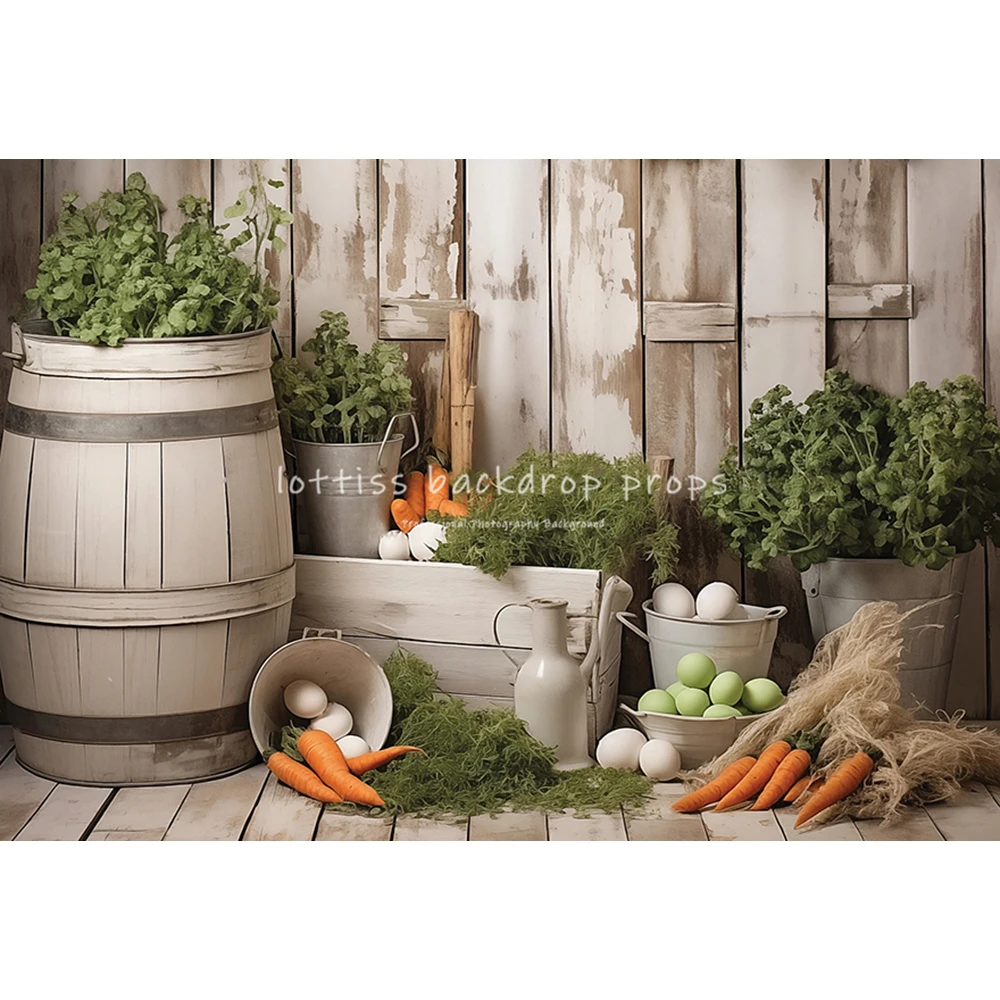 Spring Easter Herb Garden Backdrops Child Adult Photography Baby Kids Photocall Decors Eggs Carrots Bunny Backgrounds