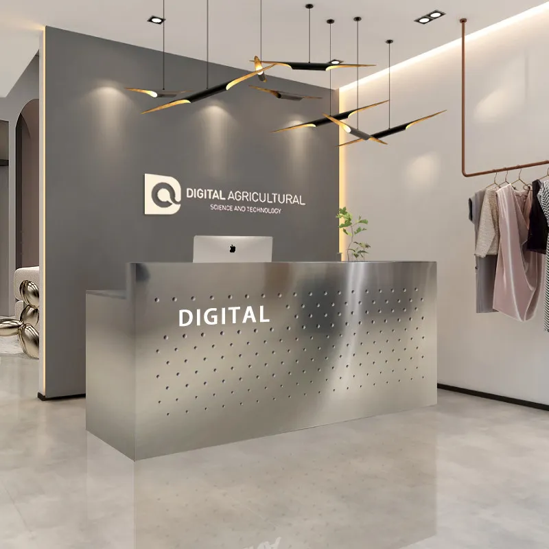 

Nordic Display Reception Desk Modern Aesthetic Reception Desk Trendy Luxury Storage Escrivaninha Commercial Furniture