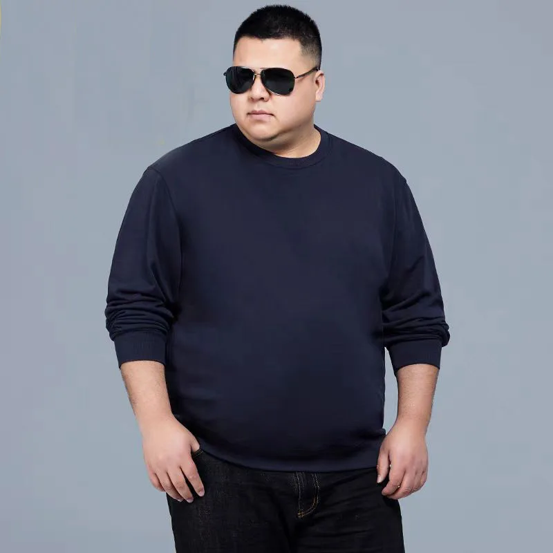 Men\'s large T-shirt 12xl 180kg plus size 7XL 8xl 9xl 10xl 11xl winter long sleeve O neck loose Sweatshirt black blue big top