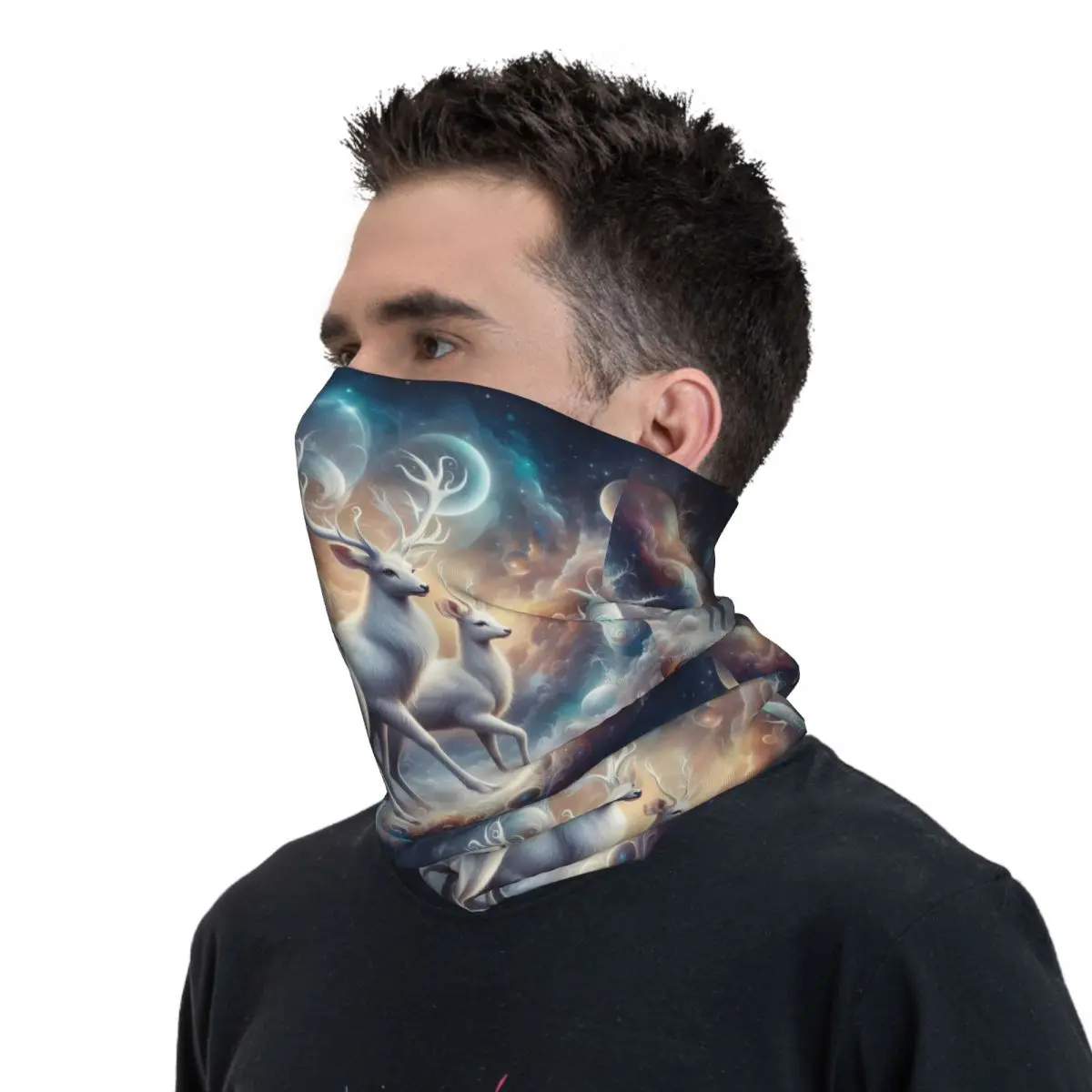 Elk Scarf Neckerchief Neck Face Mask Polyester