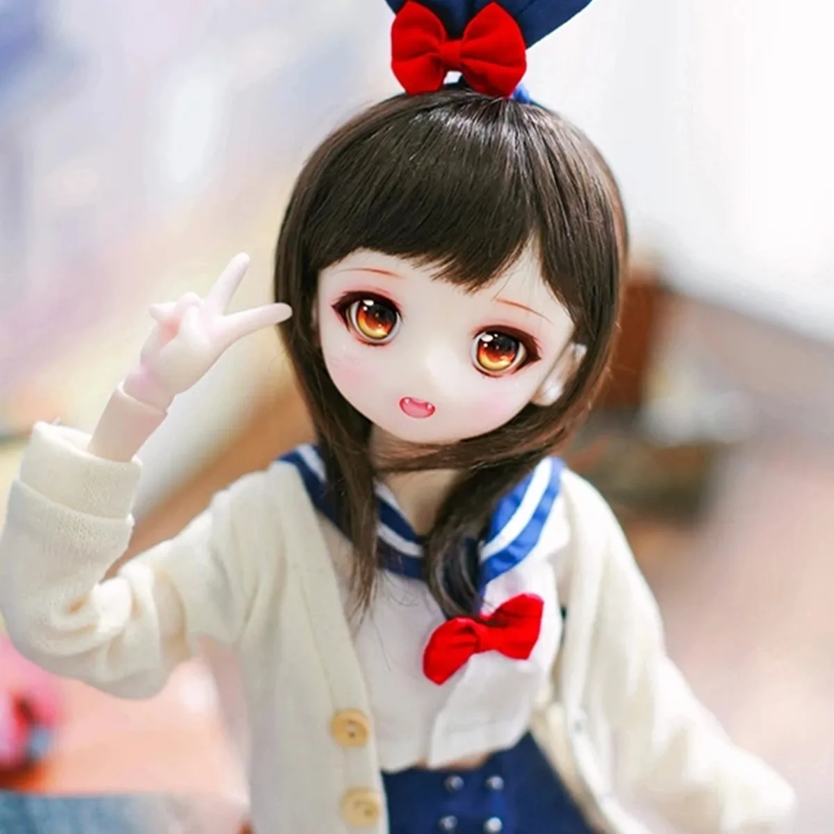 New Anime Cute girl Premium Resin BJD SD doll 1/4 girl Airi love cartoon joint two yuan Makeup from stock