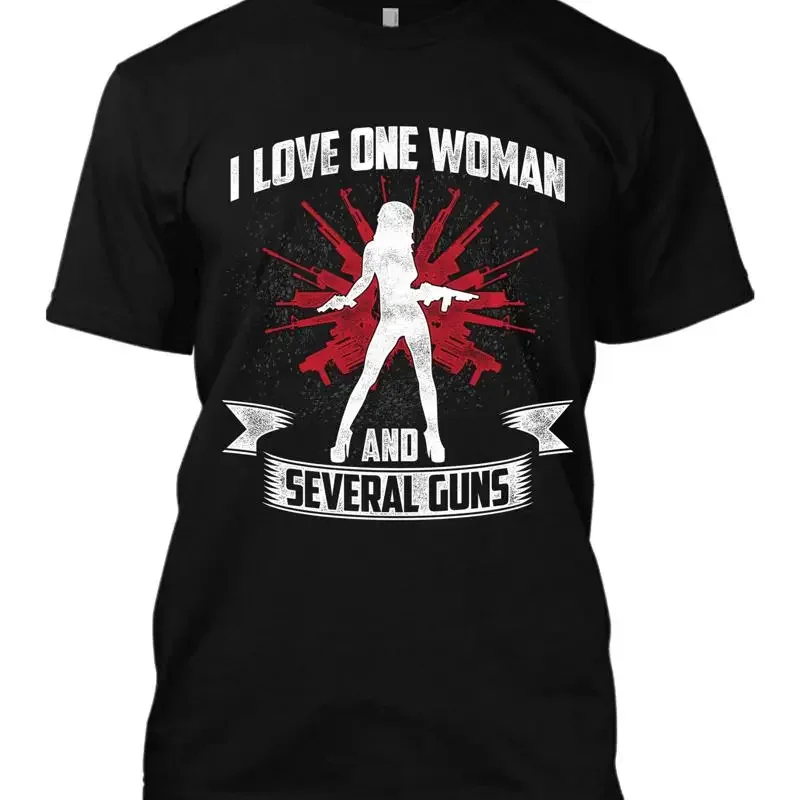 I Love One Women And Several Guns New Mens T Shirt Bullet Riffle Super Classic