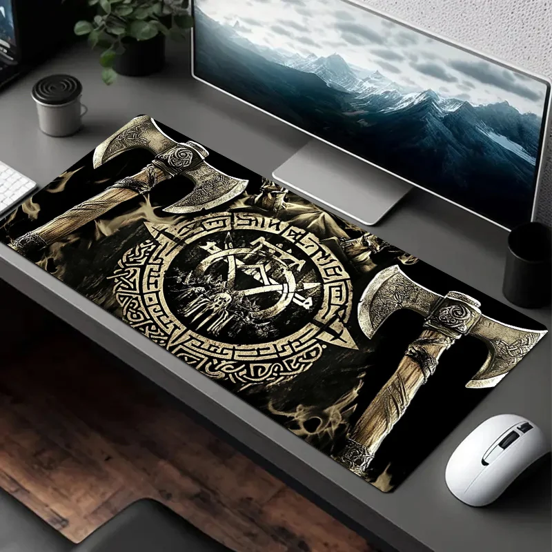 Viking Art Rune Pattern Office Laptop Gaming Birthday Gift Mouse Pad