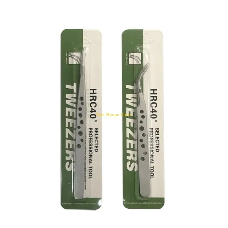 

2pcs Ergonomic Stainless Steel Tweezers Set For Gardening And Crafting Needs