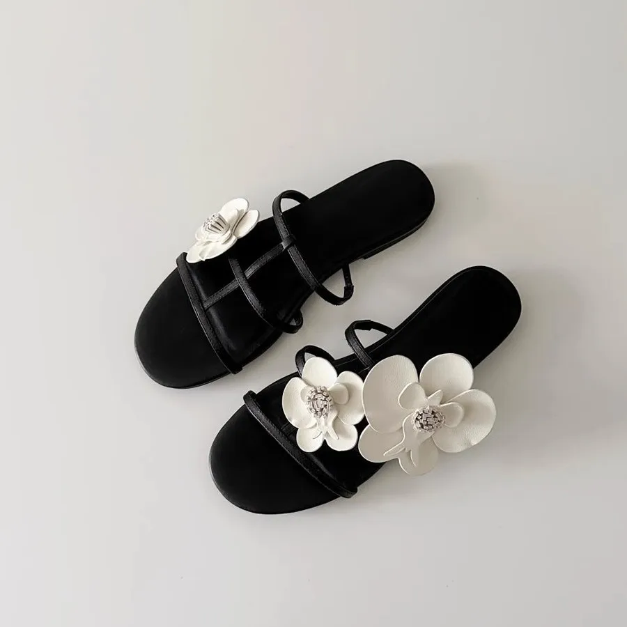 Summer New Shoes for Women Slipper Street Fashion Flowers Casual Sandals Match Dress Beach Shoes