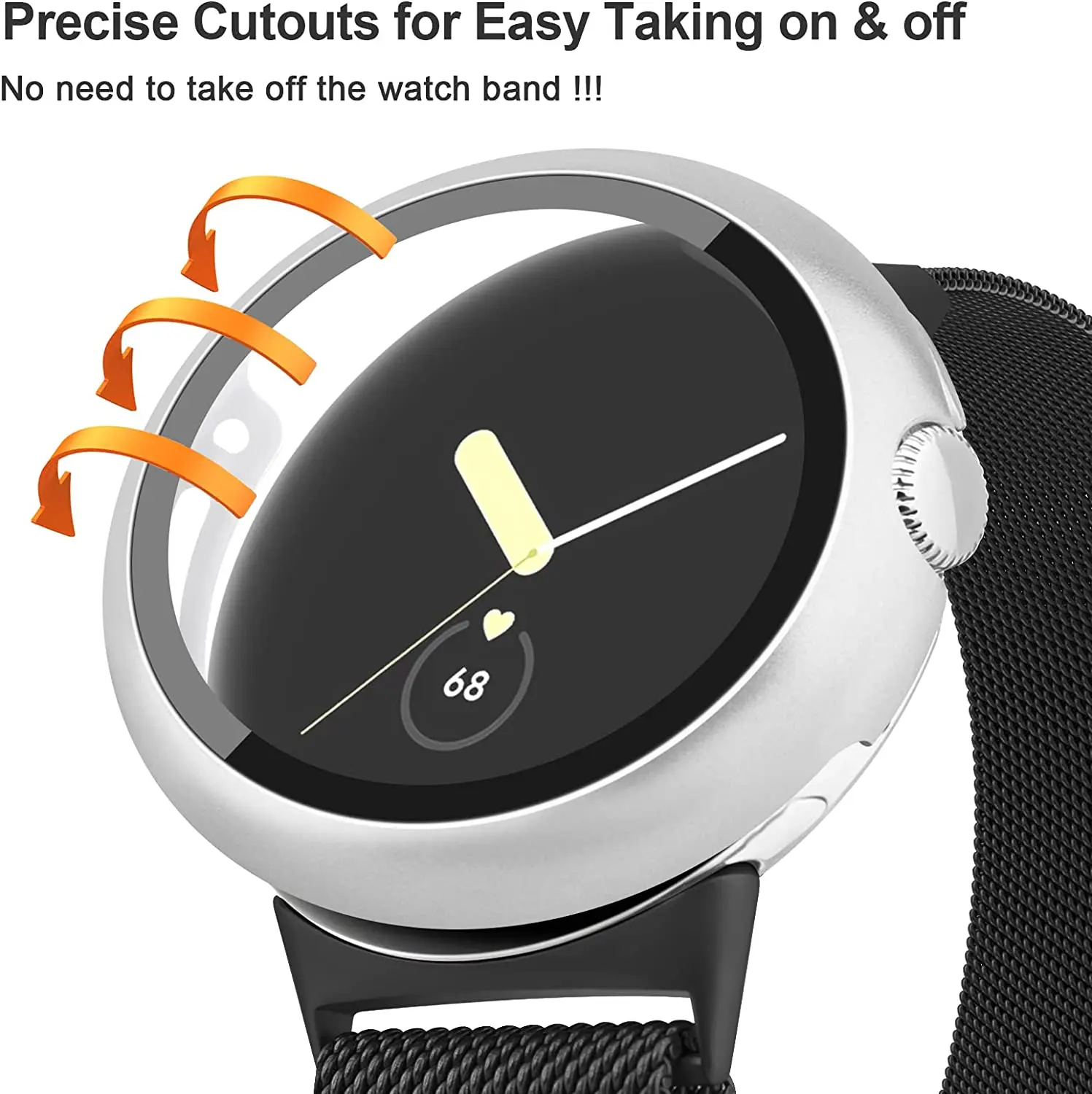 30PCS PC Cover for Google Pixel Watch 2 / 1 Smartwatch Hard Bumper Anti-Strach Tempered Glass Screen Protector Case