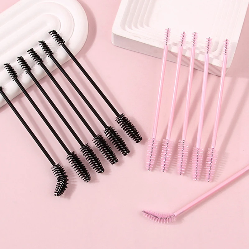 Aplicador de varita para rímel, herramientas de extensión de pestañas, cepillos de maquillaje de doble punta, cepillo de pestañas desechable, mango de plástico