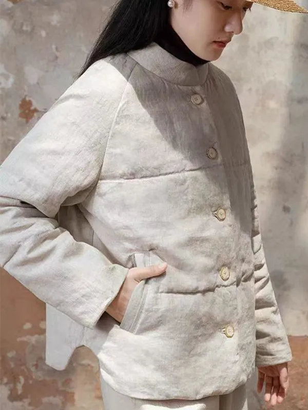 Cappotto autunno inverno casual da donna in cotone leggero Jaet con colletto alla coreana Or Sle Faionable All-Match