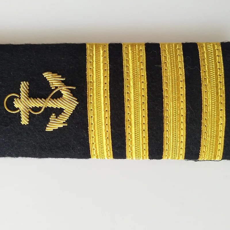 Indian Silk Captain Epaulets Sailor Uniform Epaulettes Anchor Propeller Bars Shirts Shoulder Board Knot Badges DIY Accessories