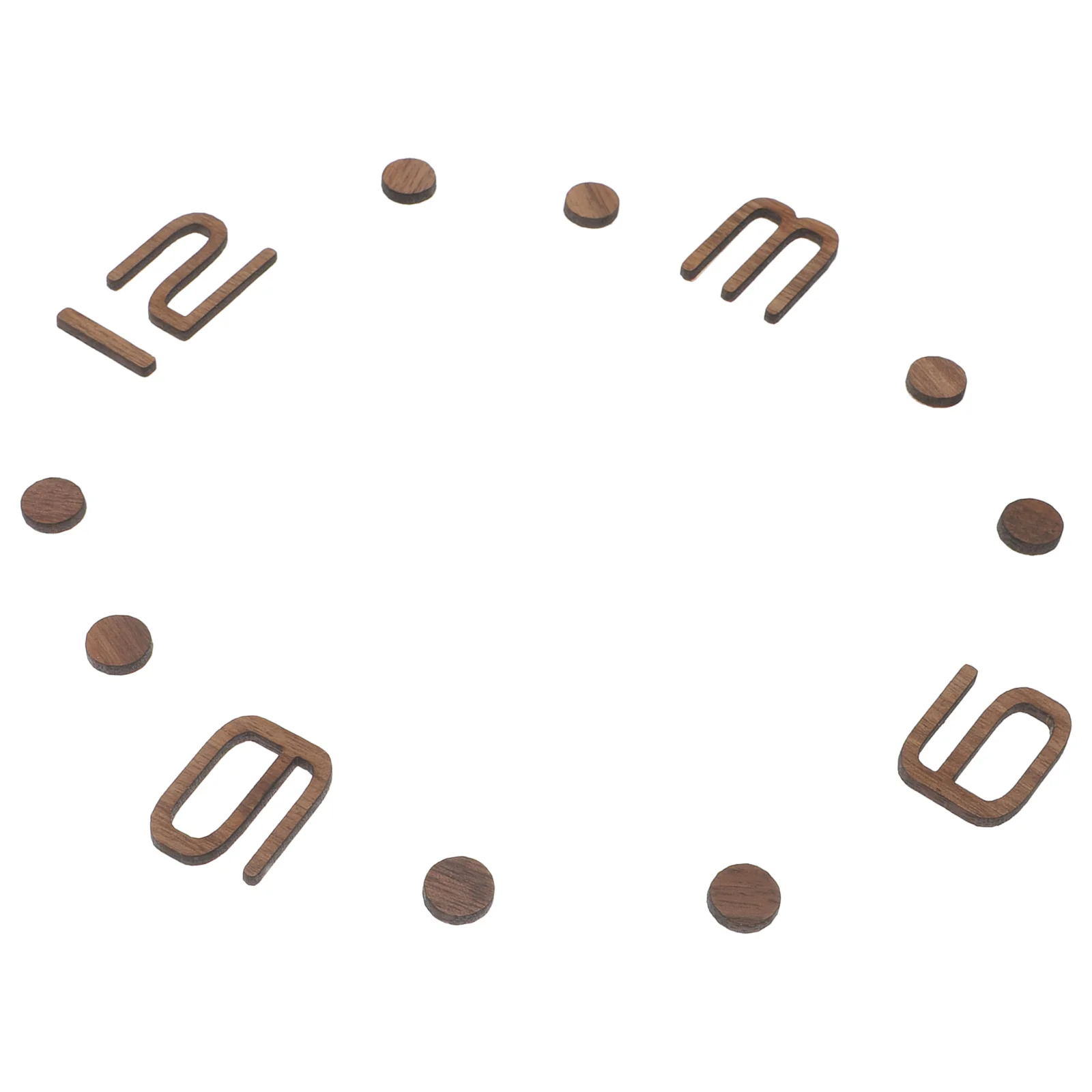 

Mute Black Walnut Wall Clock Compound Frameless Wood Decorative Numbers Self Adhesive