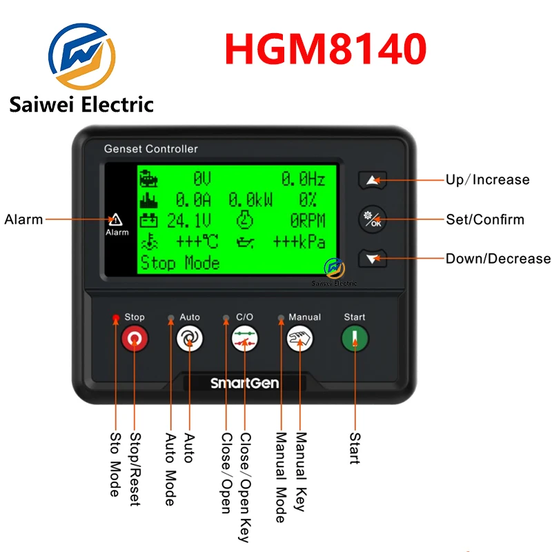 SmartGen HGM8140 contrôleur de groupe électrogène Diesel contrôleur de groupe électrogène basse température de type fendu