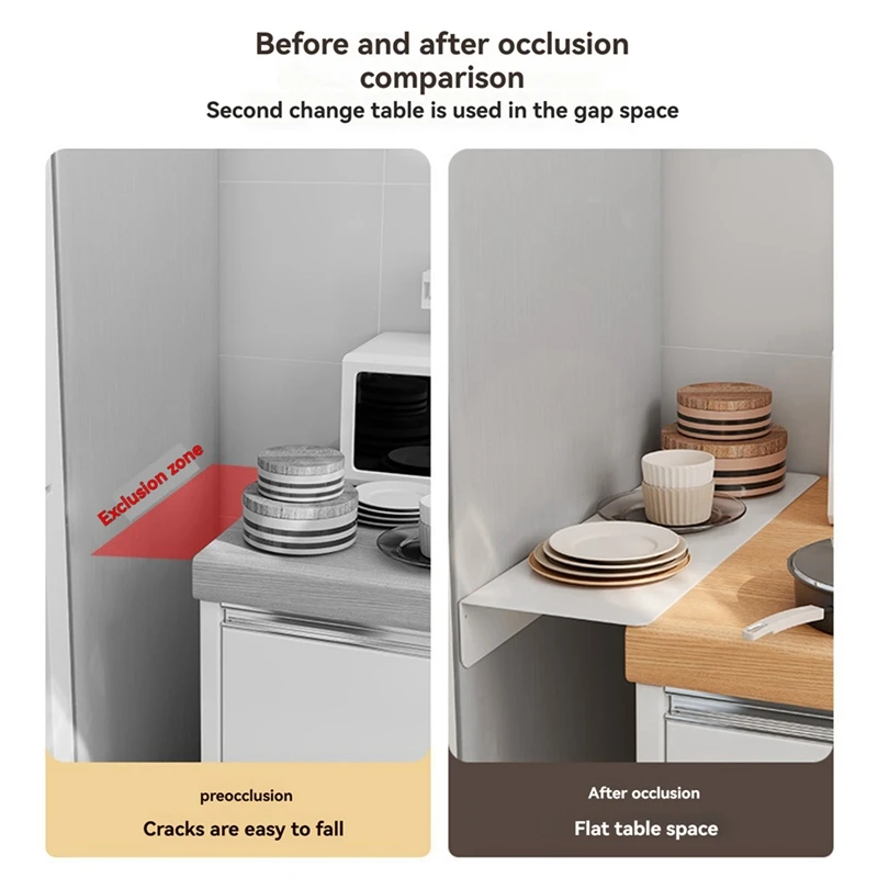 2Pc Punching-Free Extension Plate Household Refrigerator Side Widening Extension Storage Shelf Narrow 20X10cm