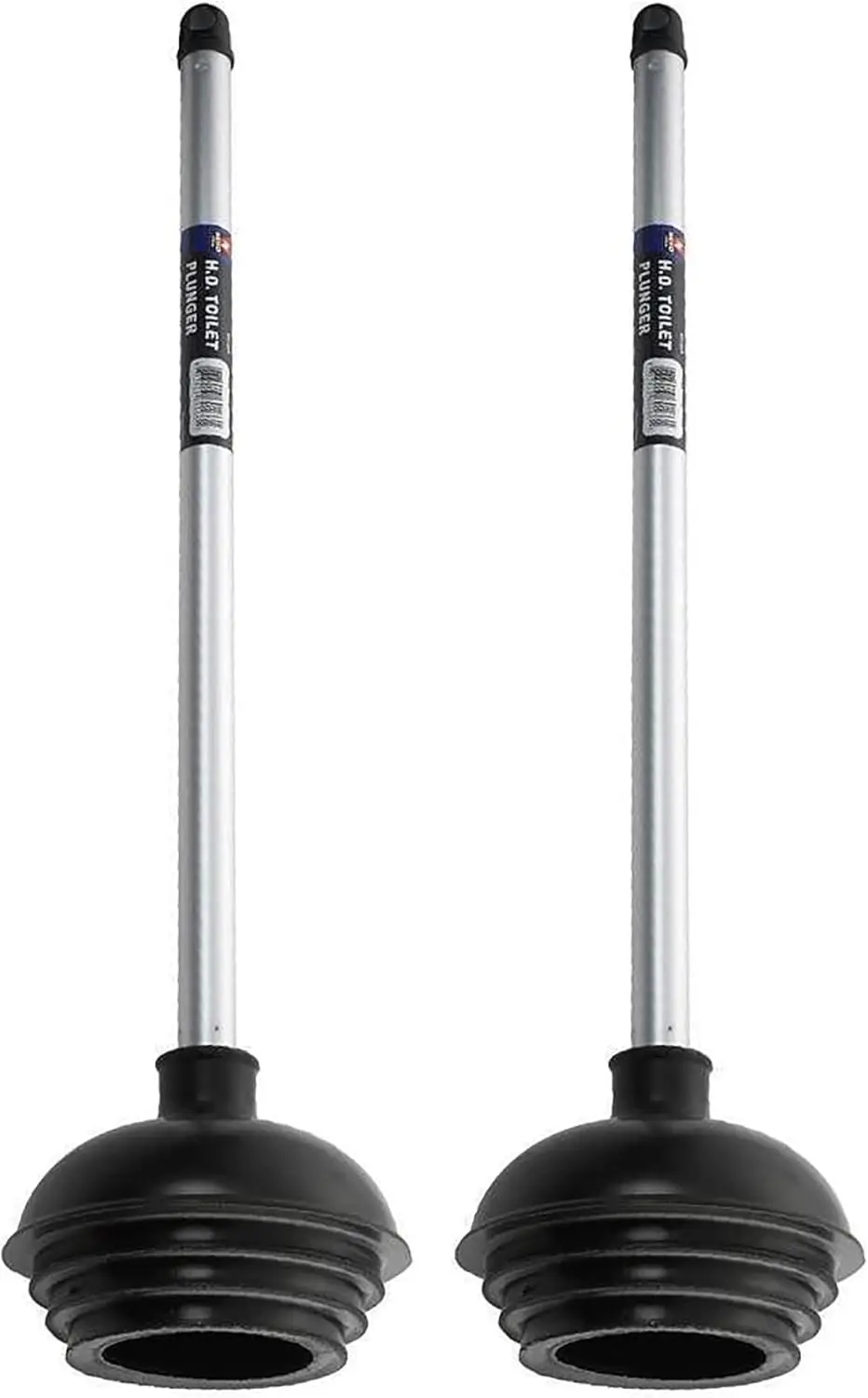 

60170A Toilet Plungers Dual Pack Patented All-Angle Design Heavy Duty Aluminum Handle Residential, Commercial, and Ind