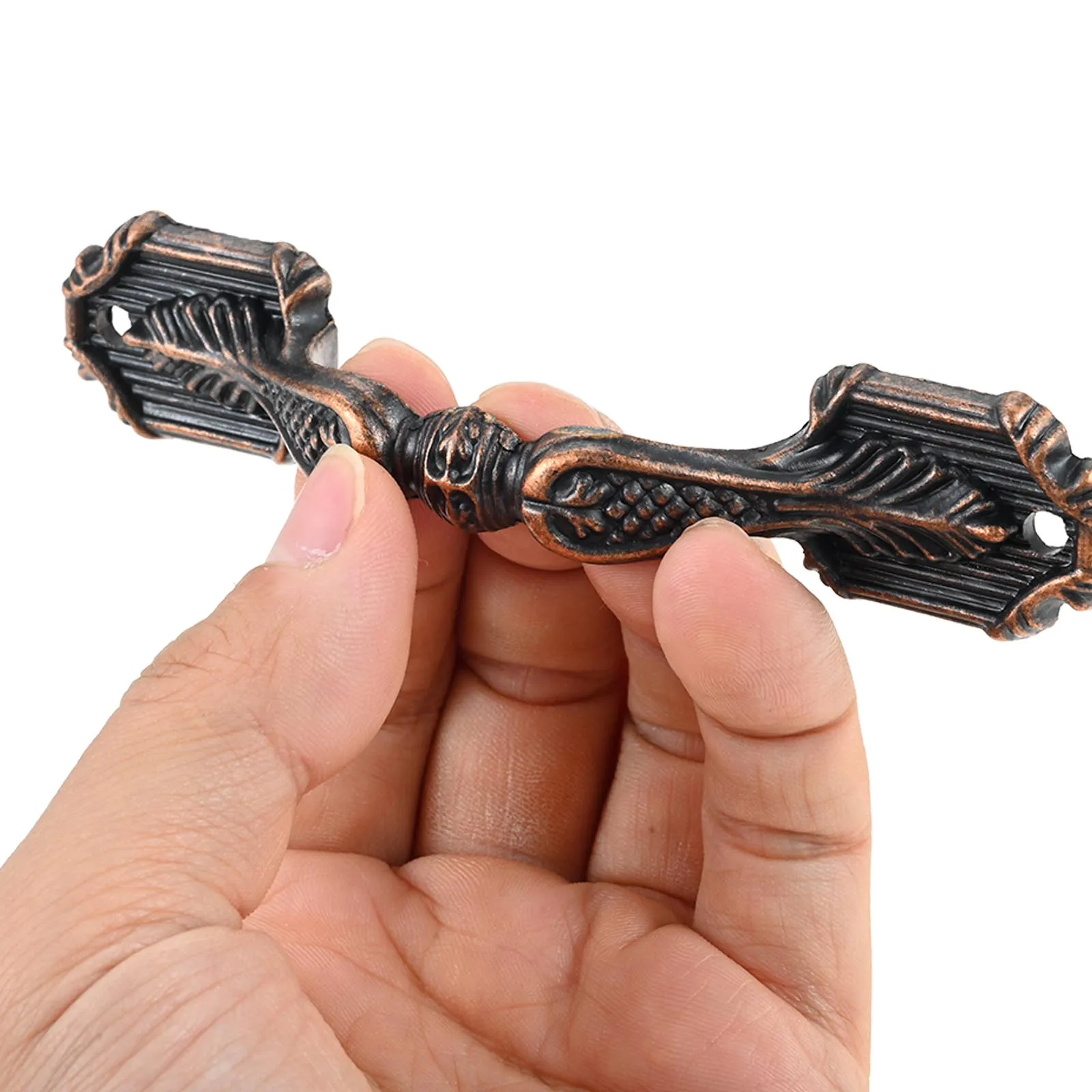 1pc Antique Bronze Pull Handle w/screw Old European Style Embossed Pattern Decor Furniture Door Cabinet Drawer Kitchen Bathroom