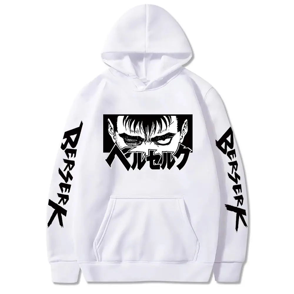 Men's Berserk Eyes Hoodies Black Sweatshirt Long Sleeve Japanese Anime Gothic Sleeve Winter Pullover Fashion Harajuku Trendy