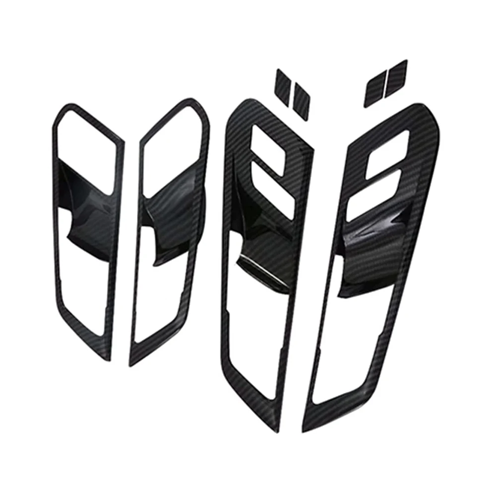 ABS Carbon Fiber Car Inner Door Handle Bowl Panel Covers for BMW X5 G05 2019-2021