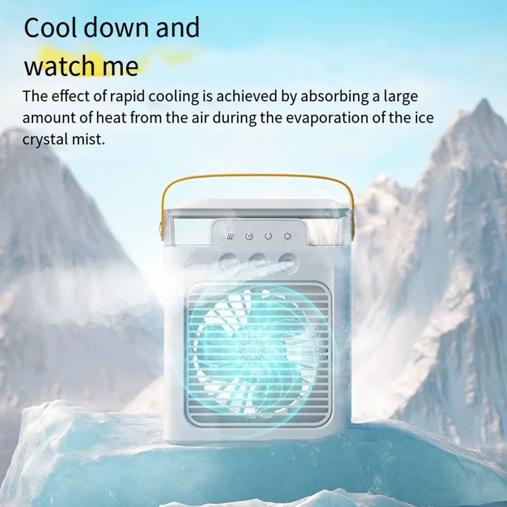 Draagbare Luchtkoeler Ventilador USB Oplaadbare Watermist Verstelbare Verlichting é Geschikt para Thuiskantoren