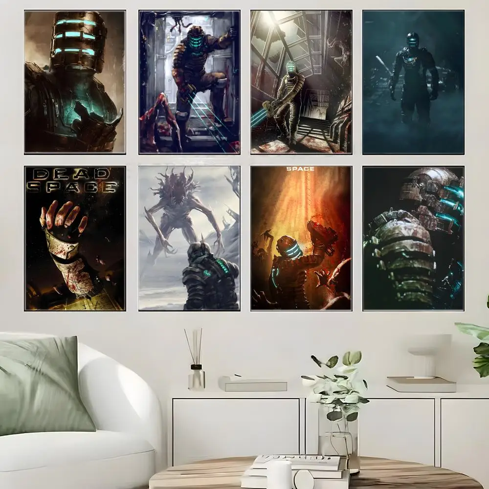 Póster del Juego de Terror y Ciencia Ficción D-Dead Space, Resistente al Agua, Duradero, Decoración de Pared para Todo Tipo de Espacios
