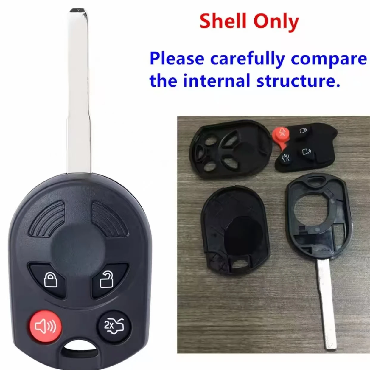 Sunshine 3/4 Button Housing Remote Car Key Shell For Ford Mercury Edge Escape Expedition Flex Fusion Mustang Taurus For Lincoln - Image 2