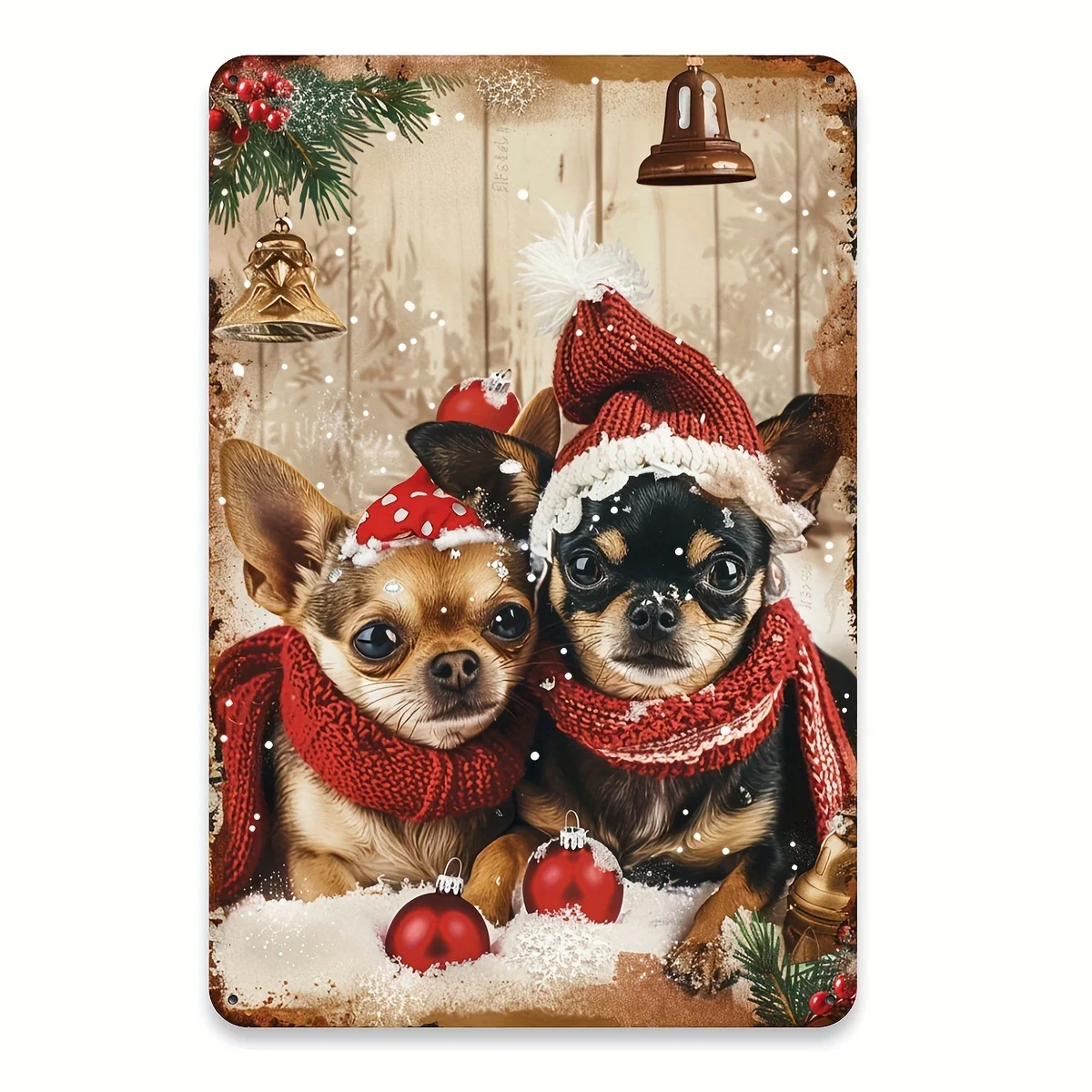 Best for Christmas, Perfect for Room Deco Christmas Dog Metal  Sign -  , Perfect for Home, Gym, Cafe, Garage & Garden Decor,