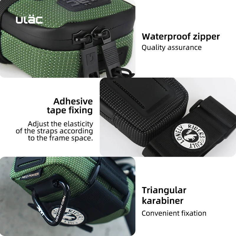 ULAC 0.5L Bicycle Saddle Bag Mini Bike Seatpost Bag Waterproof Shockproof Durable Fabric MTB Cycling Rear Pack Tail Pouch