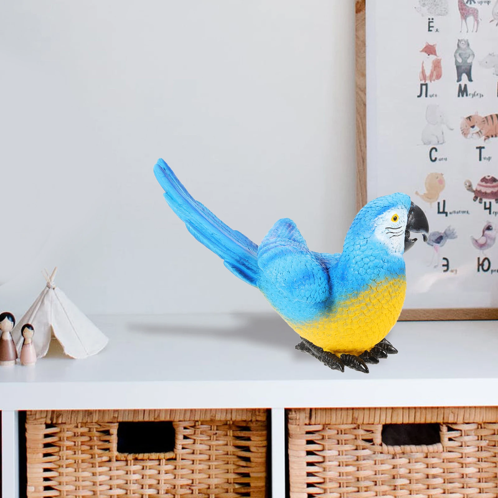 

Simulated Parrot Figurine Decor Lifelike Resin nament for Garden Party Plant Pot Miniature Decoration Artificial Bird Adornment