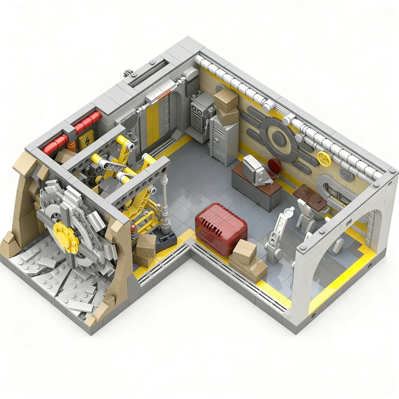 1203pcs MOC City Fallout 4 Vault Entrance Bay Model Building Blocks Christmas Gift Toys Architecture DIY Creative Idea Brick