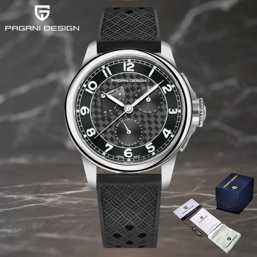 

PAGANI DESIGN 2025 Новые мужские кварцевые часы VH88 с сапфировым стеклом из нержавеющей стали, деловые водонепроницаемые часы 10 бар, Reloj Hombre