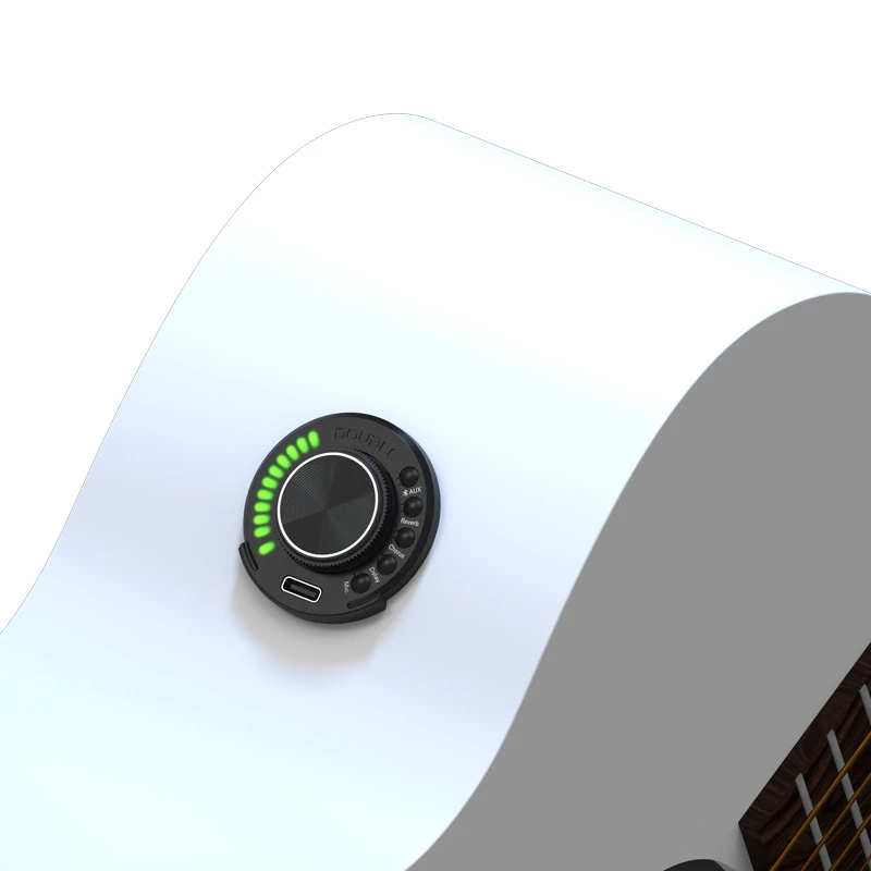 DOUBLE OS1 Vibration Akustikgitarren-Tonabnehmer, schwarze Resonanztechnologie, EQ, digitaler Vorverstärker, Reverb Chorus Delay, Mikrofonfunktion – Detail 16