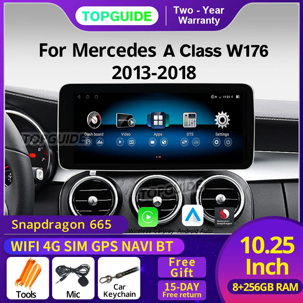 

Автомобильный мультимедийный плеер Android12 для Mercedes A CLA GLA W176 C117 X156 2013-2018 WIFI SIM 8-ядерный 1920*720 Carplay GPS Navi Stereo