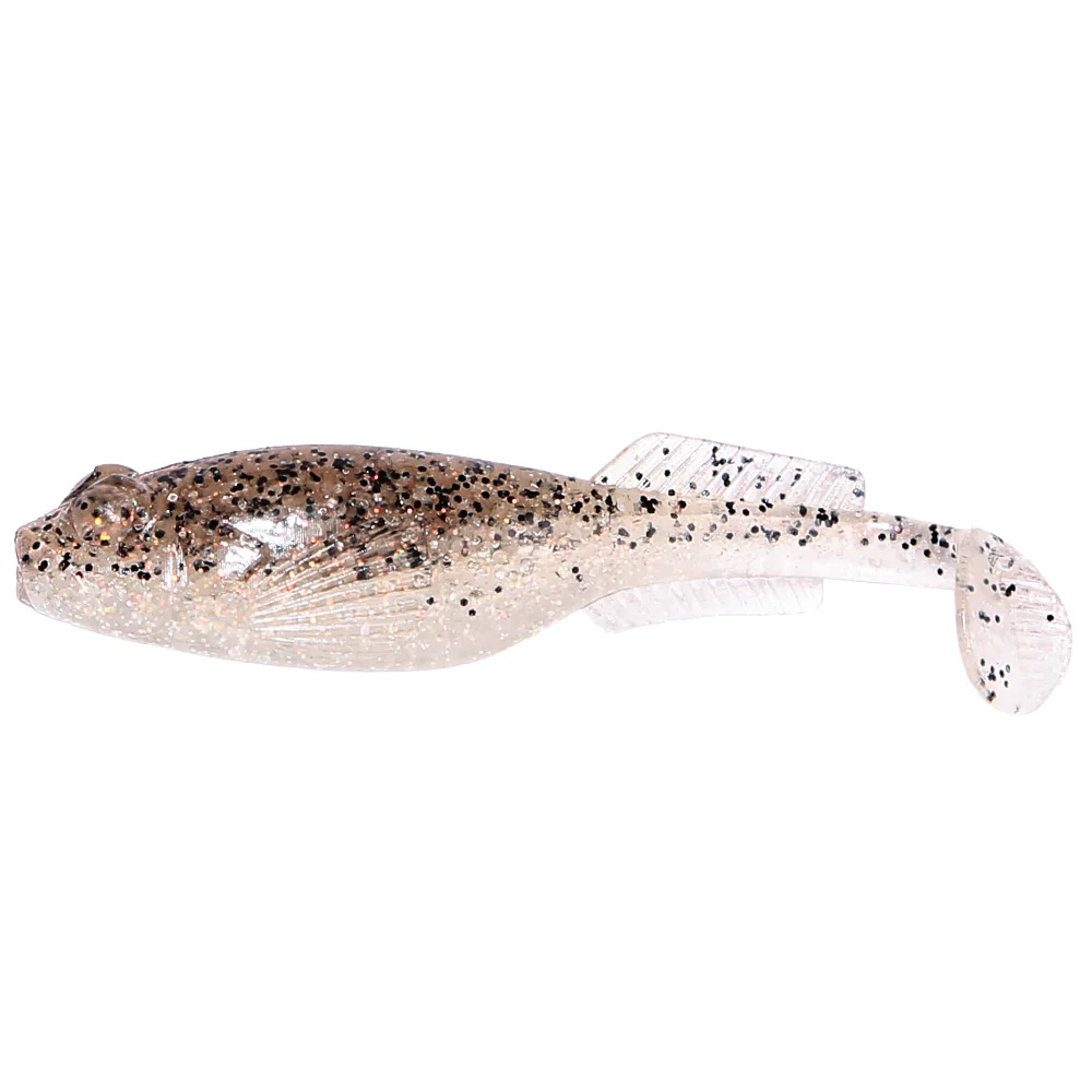 B&U Texas Rig Drop Shot Weichköder, Sinkende Paddle-Tail-Weichplastikköder, Lebensechte Goby-Angelköder für Süßwasser-Barsch