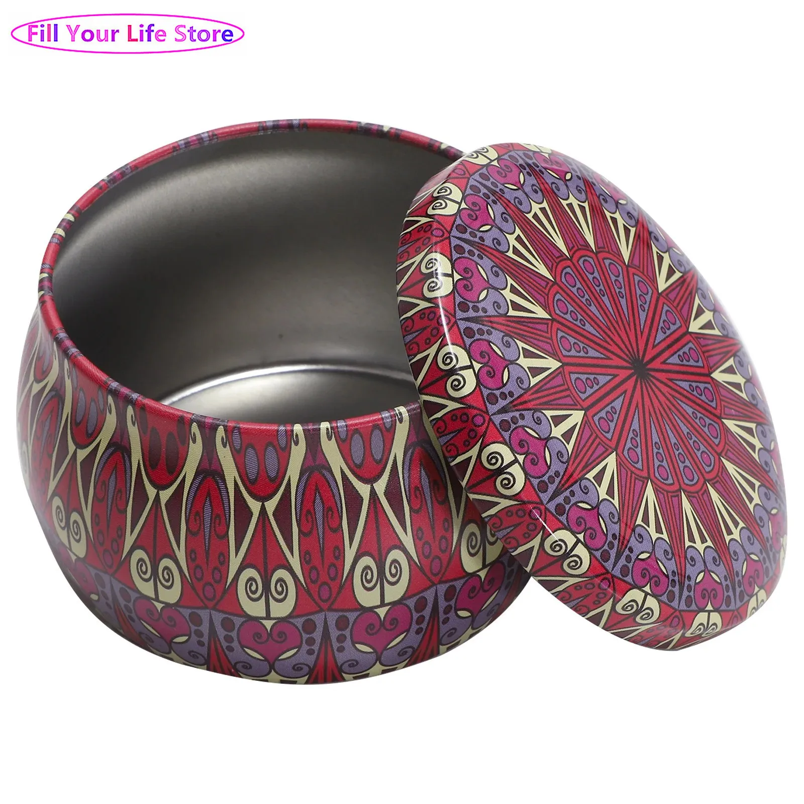 

Flower Print Candle Tins with Lid Tinplate Candle Tins Drum Shape Container for Candle Making DIY Arts And Crafts