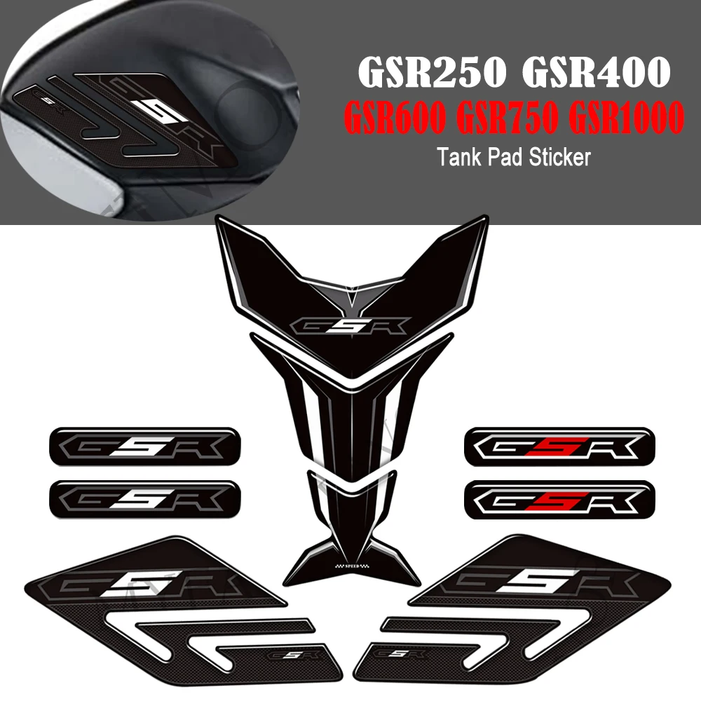 GSR250 GSR400 GSR600 GSR750 GSR1000 Motorcycle Tank Pad Fuel Oil Kit Knee Protector Decals For Suzuki GSR 250 400 600 750 1000