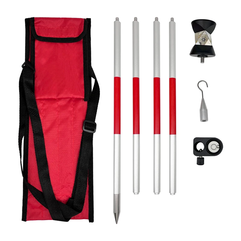 

360 Degree Mini Prism silvering with 4 Poles Mini Prism For Leica Total Station Replace GRZ101 Aluminium Alloy