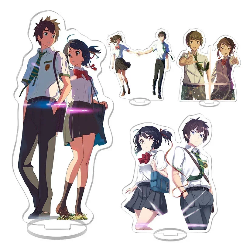 15cm Hot Anime Your Name Acrylic Stand Desk Decor Tachibana Taki & Miyamizu Mitsuha Action Figure Toy PVC Model Dolls Kids Gift