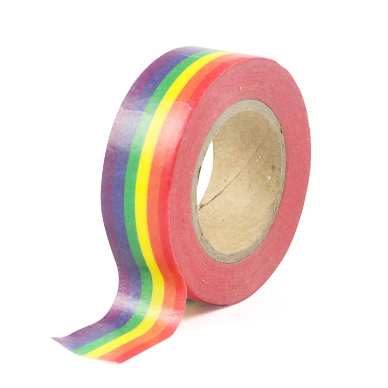 10m/Roll Rainbow Color Sticky Tape Photo Album Scrapbooking Decor Adhesive