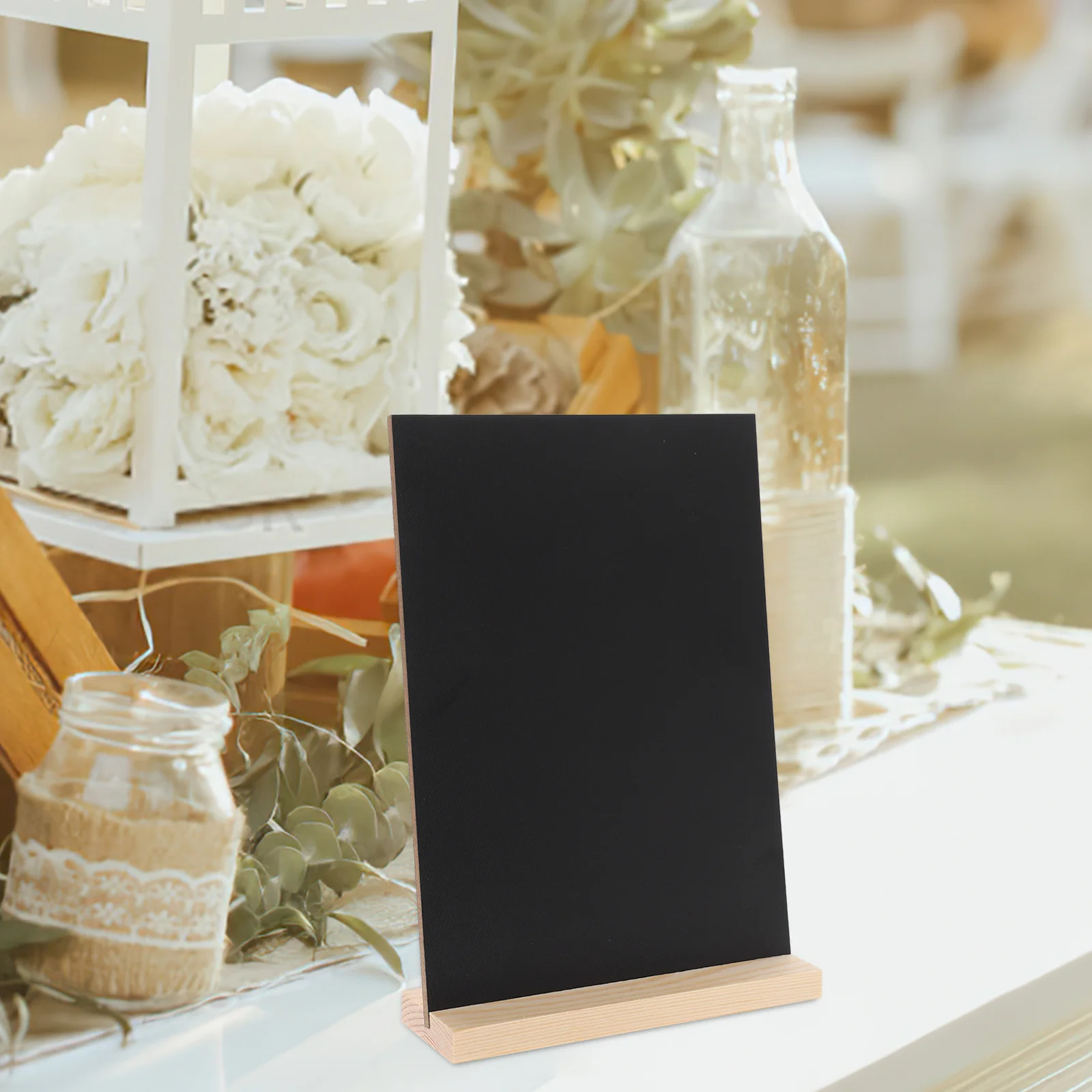 مجموعتان من السبورة الخشبية حامل سطح المكتب السبورات الصغيرة للكتابة على سحر ريفي أنيق وظيفي متعدد الاستخدامات يستخدم مدمج يدوم طويلاً #6