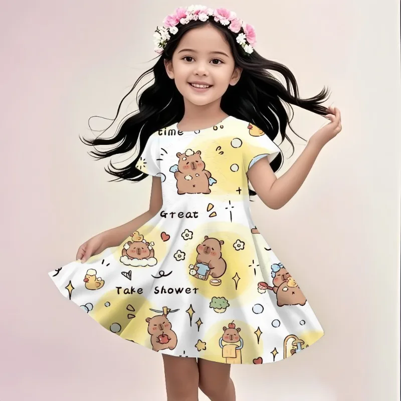 

Kapibala Cute Dolphin Short Skirt Casual Children's Wear Party Casual Fashion Summer Dress Girls' Clothing Birthday Gift