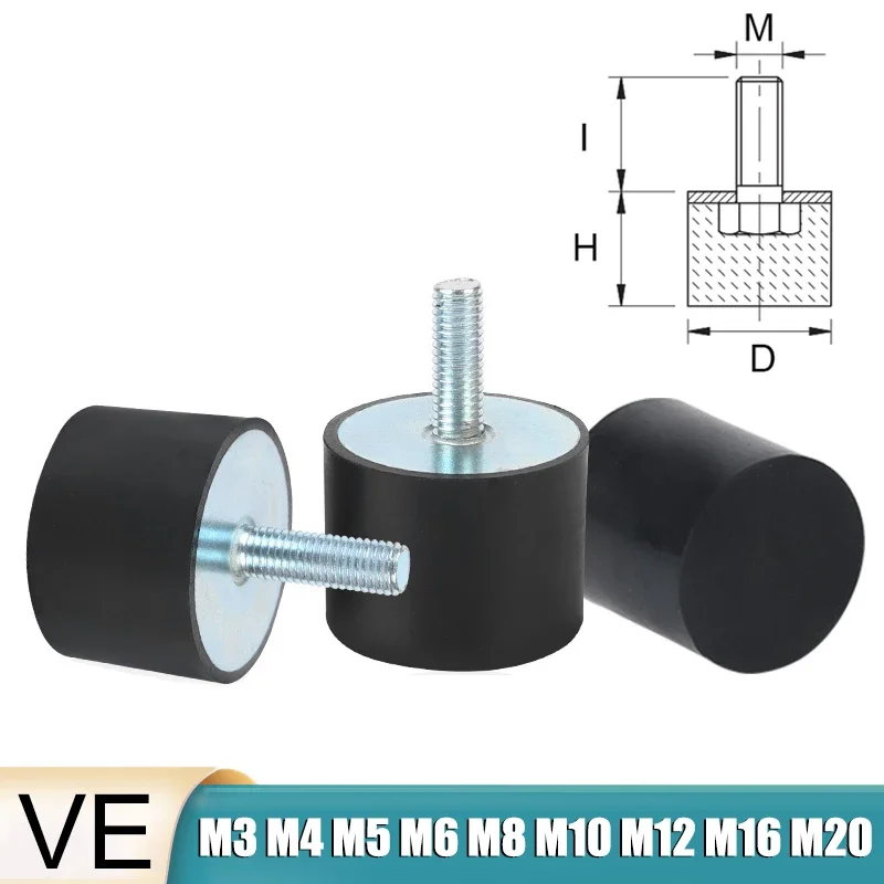 Male Thread Rubber Shock Absorber Anti Vibration Mount Damper Lsolator M3 - M20