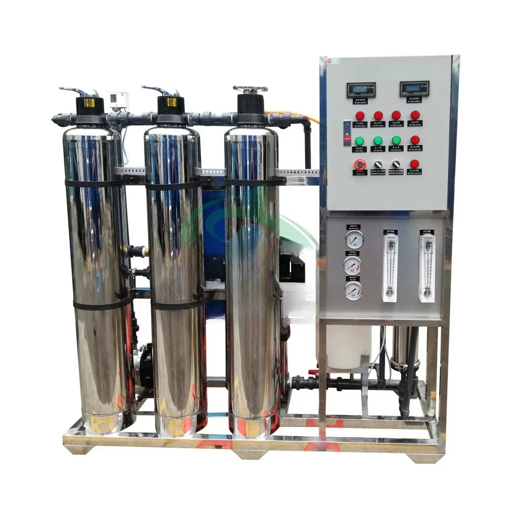 China Guangzhou Environmental Protection Water Treatment Plant Machinery Equipment 250L Reverse Osmosis System Pump 500L/Hour