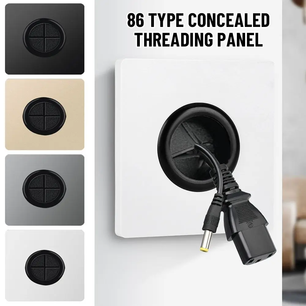 With Outlet Hole Cable Organizer Storage With Rubber Pad Cable Socket Panel Decorative Cover Cable Cover Wall Blank Panel