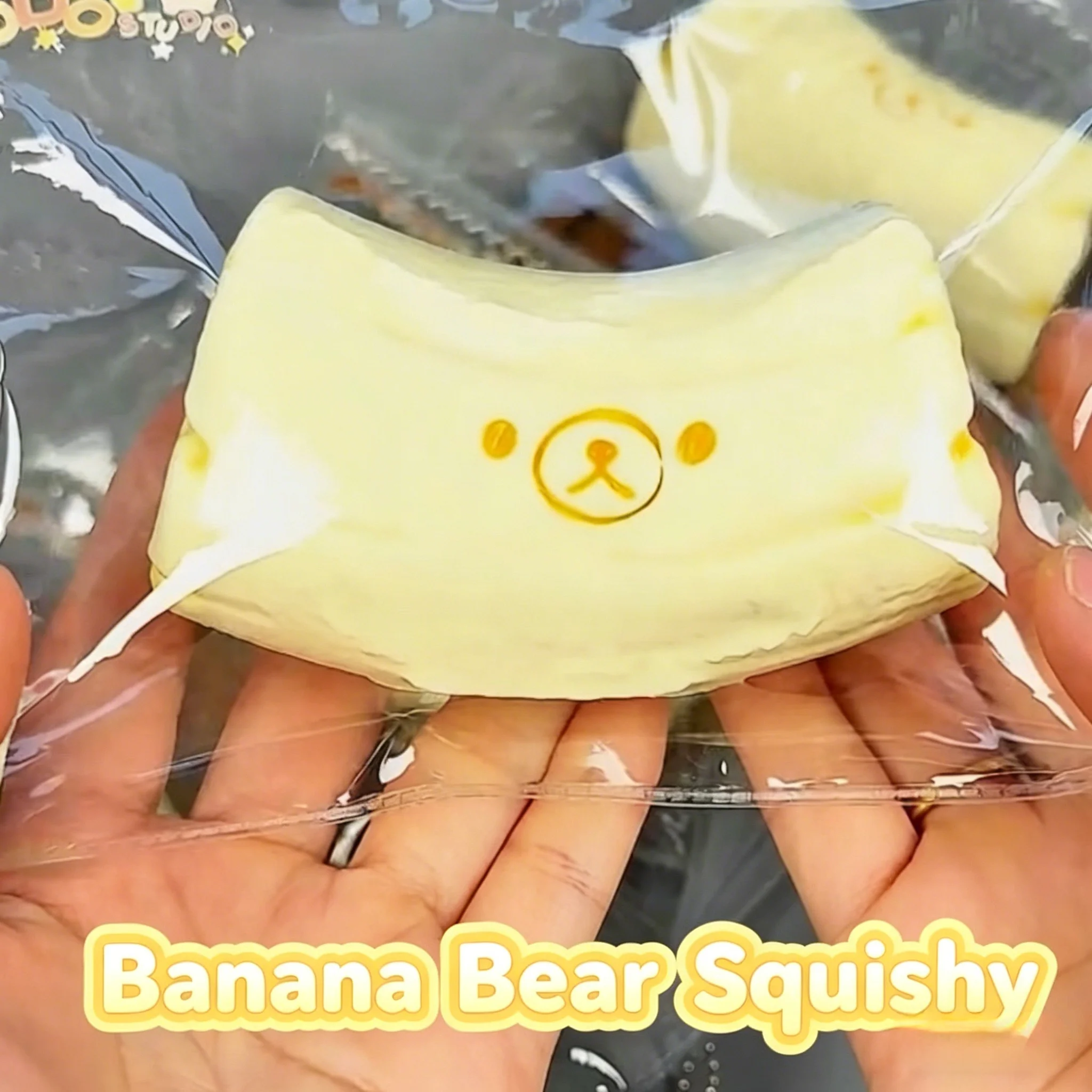 

1Pc Handmade Squishy With BUTTER Texture - Banana Bear Shaped to Relieve Stress - Food Grade Silicone