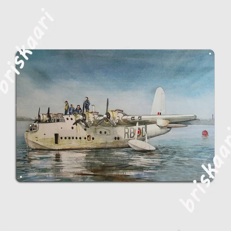 Short Sunderland Flying Boat Metal Plaque Poster Cinema Living Room Plaques Home Retro Tin Sign Posters