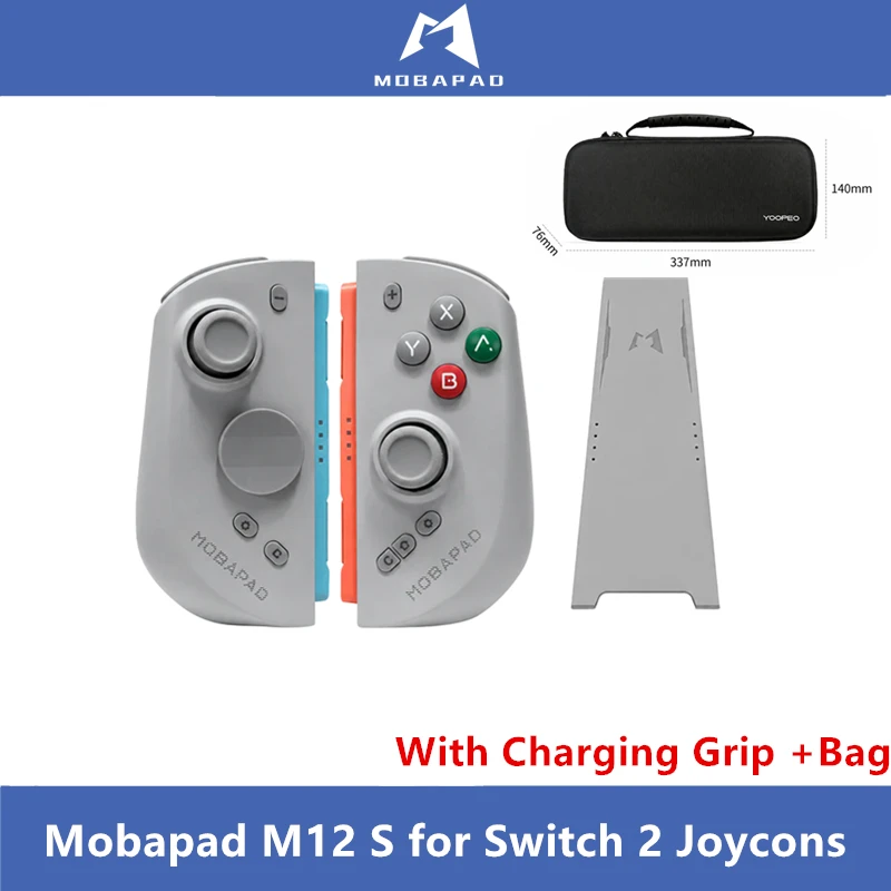 Mobapad Zwart, Wit, Grijs Gamepad De Beste 3rd Party Switch 2 Joycons: Mobapad M12 S Inclusief Tas Oplaad Grip Gamecontroller