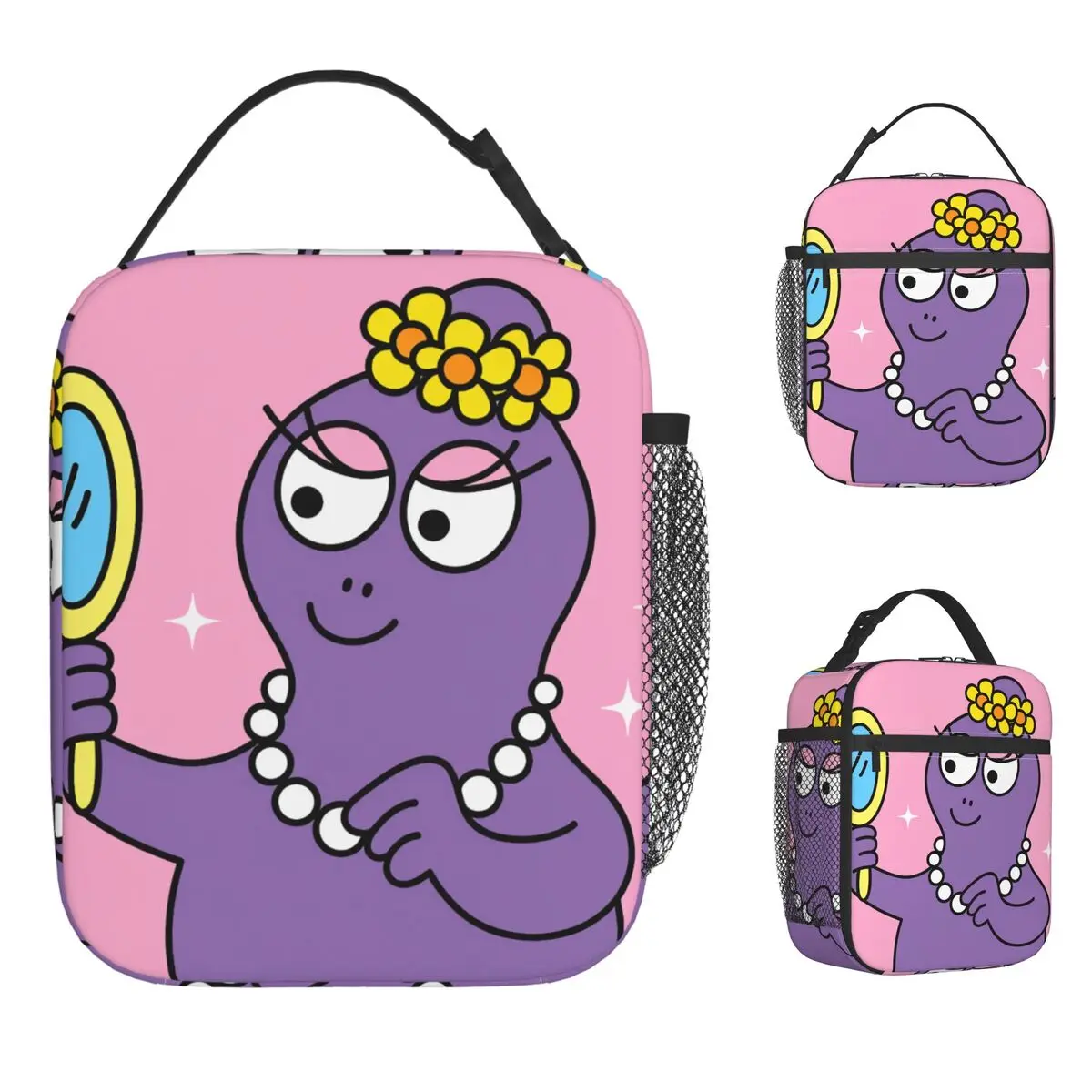 

Сумка для обеда Barbapapas, коробка для обеда на пикнике для детей, винтажный графический дизайн, термосумки для обеда, портативная изолированная сумка-холодильник из оксфордской ткани